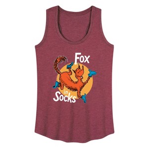 Women's - Dr. Seuss - Fox In Socks Jumping Graphic Racerback Tank - 1 of 4