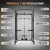Power Cage, 1600LBS Power Rack with Smith Machine & LAT Pulldown - Multi-Functional Home Gym Squat Rack w/Dip Bars, J-Hooks, 21 Attachments - 4 of 4