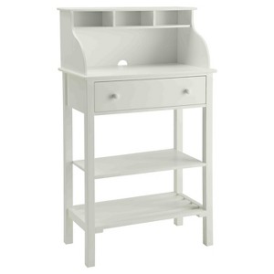 Designs2Go Office/Kitchen Storage Desk White - Breighton Home: Modern MDF Secretary with Open Shelf - 1 of 4
