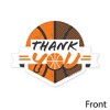 Big Dot of Happiness Basketball - Let the Madness Begin - Shaped Thank You Cards - College Basketball Party Thank You Cards with Envelopes - Set of 12 - image 3 of 4