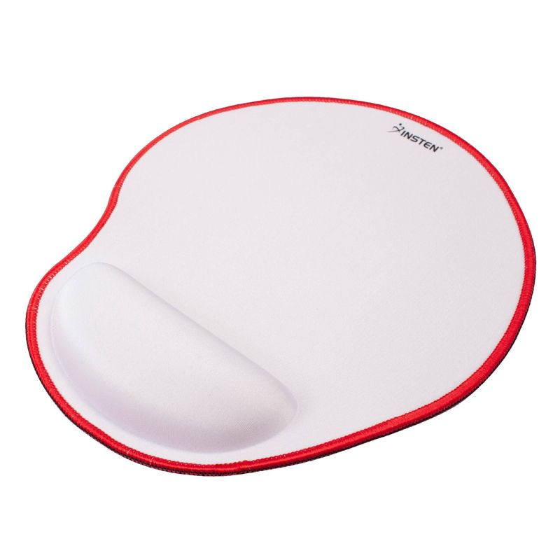 Insten Mouse Pad with Wrist Support Rest, Stitched Edge Mat, Ergonomic Support, Pain Relief Memory Foam, Arc, White, 10.5 x 9 inches, 4 of 10