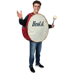 Imposta Costumes Adult Bass Drum Costume Bodysuit White One Size - 1 of 1