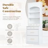 83.7" Modern Tall Kitchen Pantry, Set of 2, Freestanding Hutch with Faux Marble Tops, 5 Drawers & Adjustable Shelf - 4 of 4