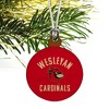 Wesleyan University Cardinals Logo Mini Small Tiny Wood Christmas Tree Holiday Ornament - 3 of 4