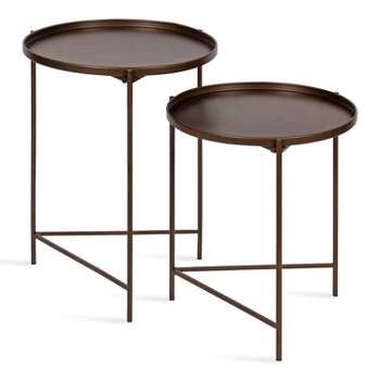 Kate and Laurel Ulani Round Metal Accent Table Set