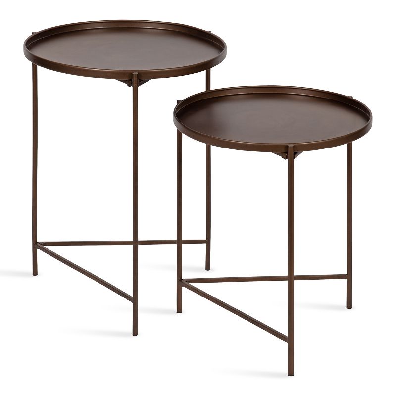 Kate and Laurel Ulani Round Metal Accent Table Set, 1 of 10