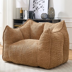 CAVINAS Chenille Fabric Bean Bag Chair with Armrest,Soft Bean Bag Couch,Accent Chairs for Living Room - 1 of 4