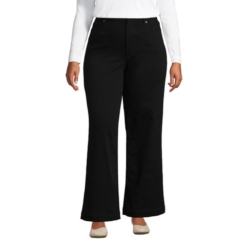 Wide Leg Jeans, Black, White, Denim, Plus Size