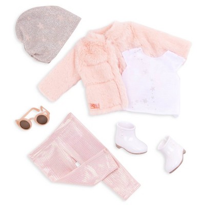 Our Generation Fancy & Furry Pink Faux-Fur Coat for 18