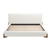 HomeRoots Ivory Solid Wood And Boucle King Bed Frame - 4 of 4