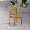 Amazonia Gruta 4pc Teak Finish Wood 100% FSC Patio Dining Side Chair Set - 2 of 4