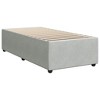 vidaXL Velvet upholstered Twin XL Bed Frame - Light Gray - slats for Support - Modern Style - Assembly Required - 2 of 4