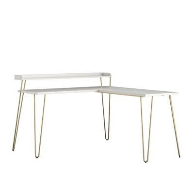 target white and gold desk