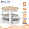5-Piece Kids Table & Chair Set, Wooden Round Nesting Design with 4 Storage Stools & Fabric Drawers - 3 of 4