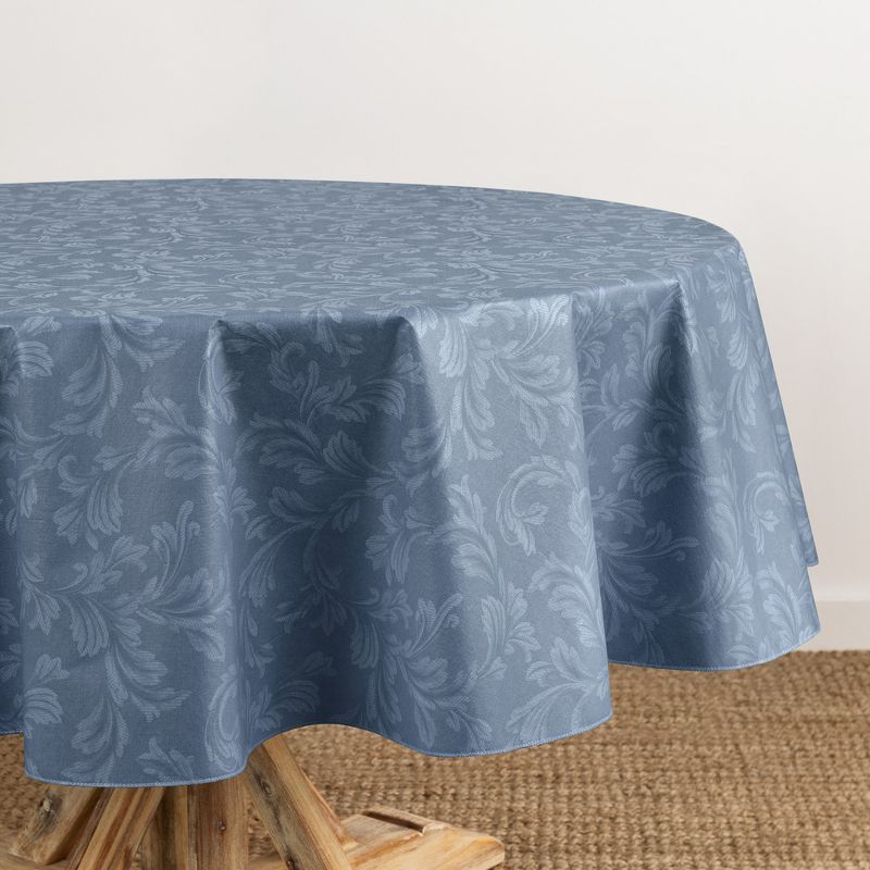 Camile Floral Scroll Damask Pattern Vinyl Indoor/Outdoor Tablecloth - Elrene Home Fashions, 1 of 5