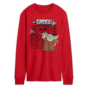 Men's - Star Wars - The Mandalorian Grogu Panels Long Sleeve Graphic T-Shirt - 1 of 3
