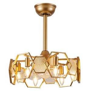 Bella Depot 19" Gold Ceiling Fan with Light and Remote 6-Speed Modern Reversible Fan - 1 of 4
