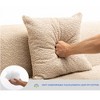 128" Round Fiber Boucle L-Shaped Modular Sectional Sofa, 3-Seater, 5 Pillows - 4 of 4