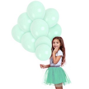 Treasures Gifted Macaron Soft Turquoise Balloons - 12 Inch Latex Balloons - 36 Pack - 1 of 1