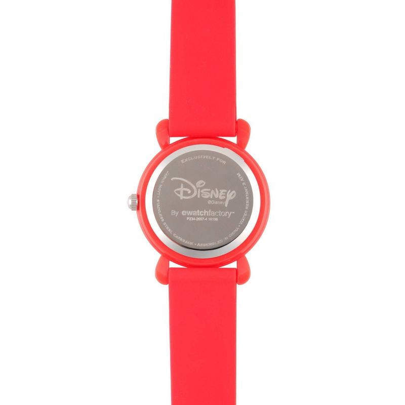 Girls&#39; Disney Minnie Mouse Red Plastic Time Teacher Watch, Red Silicone Strap, 5 of 7