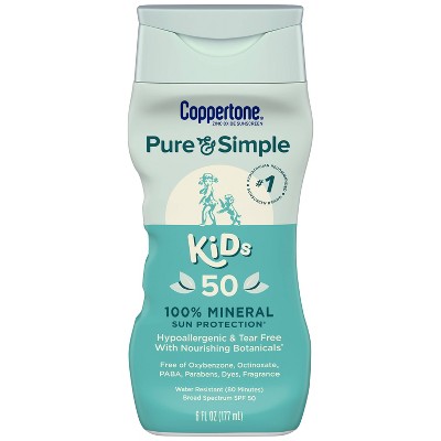 Coppertone Kids Pure and Simple Botanicals Sunscreen Lotion- SPF 50 - 6oz