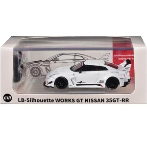 Nissan 35GT-RR "LB-Silhouette Works GT" RHD (Right Hand Drive) White with Extra Wheels 1/64 Diecast Model Car by CM Models - 1 of 1