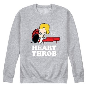 Men's - Peanuts - Schroeder Heart Throb Graphic Fleece Sweatshirt - 1 of 4