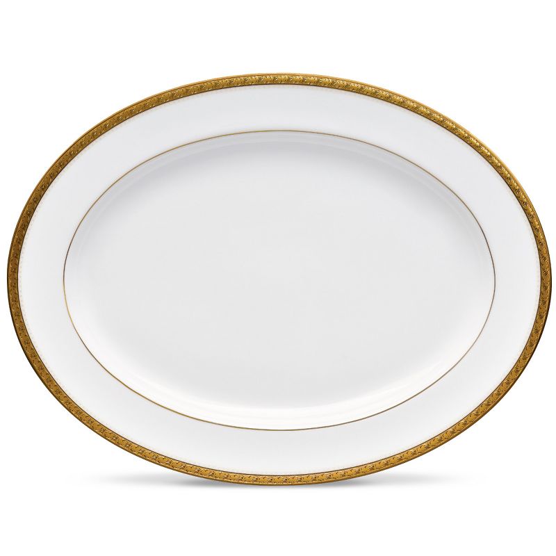 Noritake Charlotta Gold Medium Oval Platter, 1 of 6