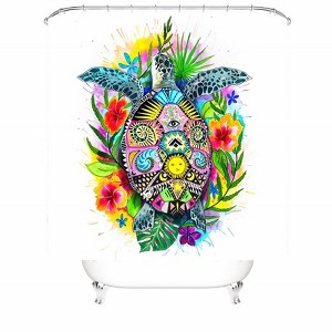 Watercolor Turtle Shower Curtains for Bathroom Waterproof Fabric Bath Curtain Durable Soft Stylish Bathroom Decor 72x72 Inch - 1 of 1