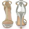 Perphy Women's T Strap Rhinestone Ankle Strap Stiletto Heels Sandals - 2 of 4