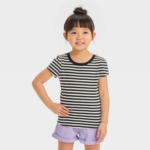  simtuor Girls Short Sleeve Pullover Striped T-shirts and Shorts  Set Kids Summer Sport Clothing Sets Tracksuit Black : Clothing, Shoes &  Jewelry