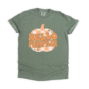 Simply Sage Market Women's Hello Pumpkin Sparkles Short Sleeve Garment Dyed Tee - 1 of 4