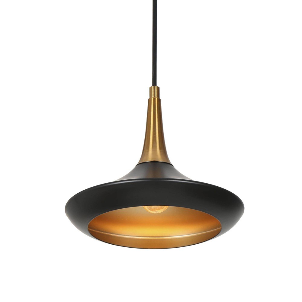 Photos - Chandelier / Lamp LNC Phapricornus 1-Light 9" Matte Black and Polished Gold Linear LED Kitch