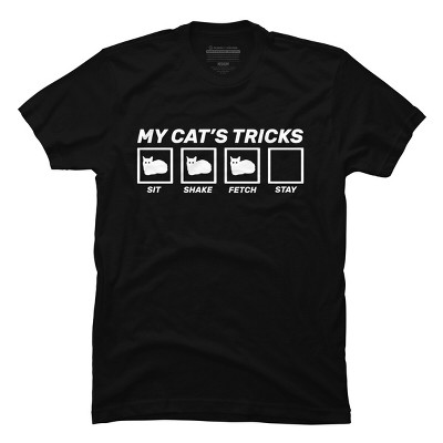 Men's Design By Humans My Cat Tricks By T-Shirt