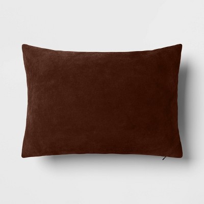 Washed Cotton Velvet Square Throw Pillow Light Brown - Threshold™