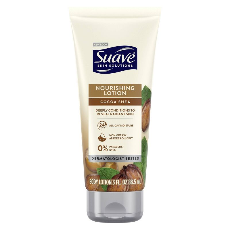 Suave Skin Solutions Smoothing with Cocoa Butter and Shea Body Lotion 3oz, 3 of 9