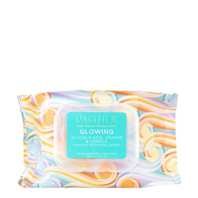 Pacifica Glowing Makeup Removing Wipes - Orange - 30ct