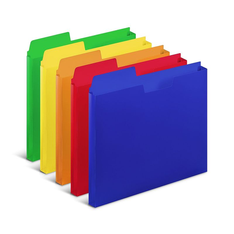 MyOfficeInnovations Poly File Pockets Letter Size Assorted Colors 5/Pack (20674) 638805, 1 of 5