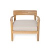 Acacia Wood Indoor Accent Chair with Seat Cushion, Accent Chair for Living Room or Bedroom, Single Accent Chair with Curved Backrest Design-Koiai - 2 of 4