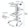 Yescom 2 Tiers Medical Trolley Mobile Medical Cart Rolling Cart Lab Dental Spa Salon - 2 of 4