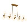 PAKOKULA 15-Light Gold Linear Sputnik Chandelier with Opal Glass Globe Shade - 4 of 4