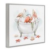 Stupell Industries Flamingo Trio in Nautical Tub Seaside Bathroom Black Framed Giclee Art - 3 of 4