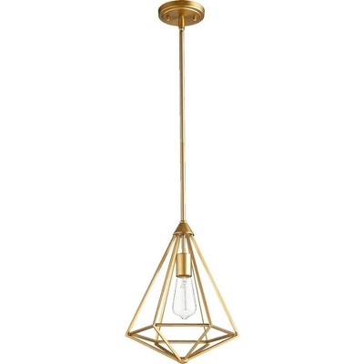 Quorum Lighting Bennett 1-Light Pendant, Aged Brass, 11W, 14H