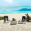 Outsunny Set of 2 Folding Beach Chair, Beach Chairs with Mesh Back, Carry Bag and Cup Holder for Outdoor Camping Lawn Sports Picnic, Black - 2 of 4