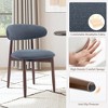 Set of 2 Modern Upholstered Wood Dining Chairs with Fabric Seat and Foot Pegs, Kitchen Side Chairs for Dining Room or Cafe - 4 of 4