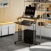 Aghana Digitals Brown Mobile Standing Desk with Adjustable Height, Tiltable 3-Panel Top, Power - 2 of 4
