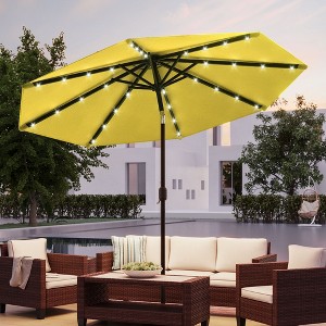 Sonkuki Patio 10FT LED Market Umbrellas With Solar Lights, Table Umbrella for Patio and Outdoor With Tilt Button for Deck and Pool - 1 of 4