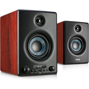 Pyle Hi-Fi Home Bluetooth Bookshelf Monitor Speakers - PBKSP30DB - 1 of 4