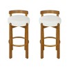 Set of 4 Indoor Wooden Low Back Barstools,Fabric Upholstered Barstools with Rubberwood Frame,Modern Dining Chairs for Home Bars-Cuddlewood - 3 of 4