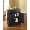 HomeStock  Alexandria Granite Top Small Portable Rolling Kitchen Island Storage Cart, Microwave Stand, Black - 3 of 4
